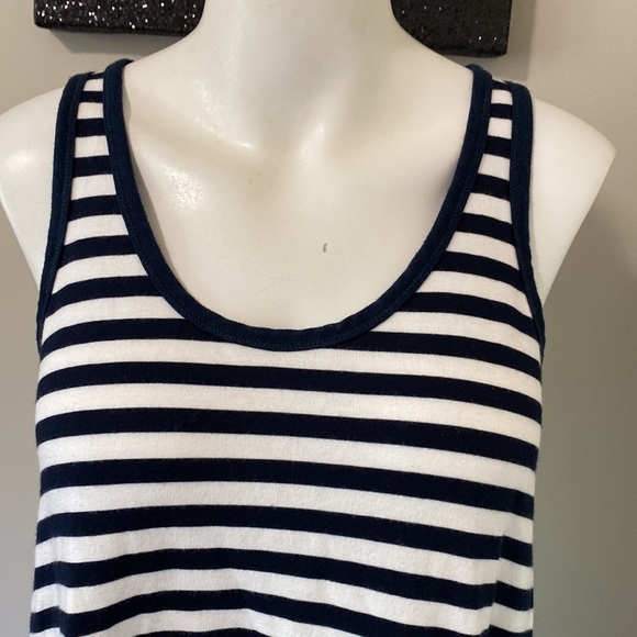 Rag and Bone Kat Split Back Tank Navy Blue and White Stripe Sz S - Picture 5 of 12